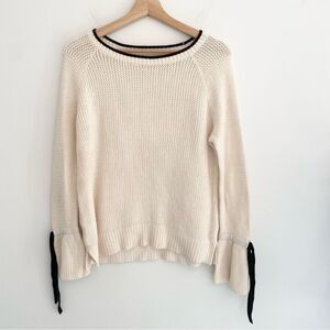 Loft cream loose knit sweater bell sleeves size small